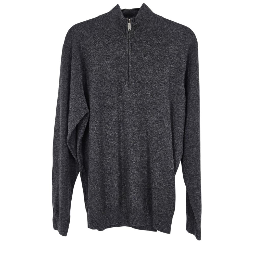 NWOT Rodd & Gunn Dark Gray Wool & Cashmere Quarter Zip Pullover Sweater Size M